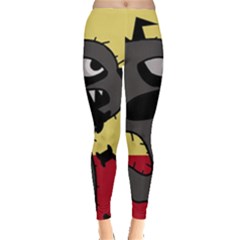 Angry Little Dog Leggings  by Valentinaart