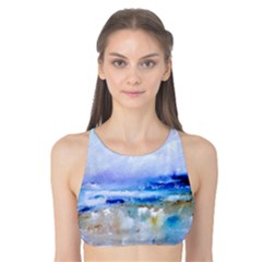 Abstract Purple Art Prints Tank Bikini Top by artistpixi