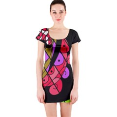 Elegant Abstract Decor Short Sleeve Bodycon Dress by Valentinaart
