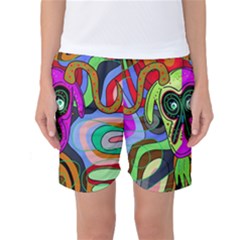 Colorful Goat Women s Basketball Shorts by Valentinaart
