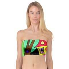 Two Houses 2 Bandeau Top by Valentinaart