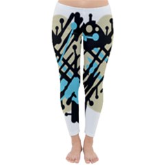 Abstract Decor - Blue Winter Leggings  by Valentinaart