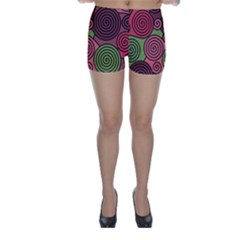 Red And Green Hypnoses Skinny Shorts by Valentinaart