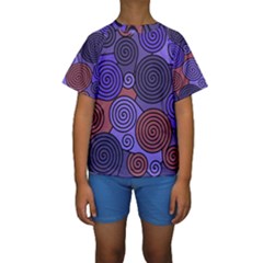 Blue And Red Hypnoses  Kid s Short Sleeve Swimwear by Valentinaart