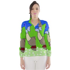 Butterfly And Rhino Wind Breaker (women) by Valentinaart