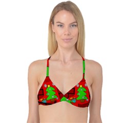 Christmas Sock Reversible Tri Bikini Top by Valentinaart