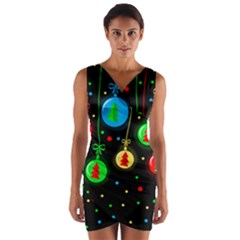 Christmas Balls Wrap Front Bodycon Dress by Valentinaart