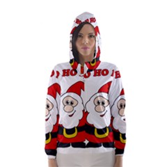 Santa Claus Pattern - Transparent Hooded Wind Breaker (women) by Valentinaart