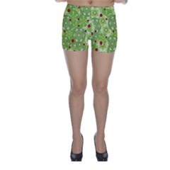Green Christmas Decor Skinny Shorts by Valentinaart