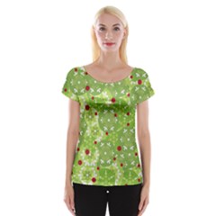 Green Christmas Decor Women s Cap Sleeve Top by Valentinaart