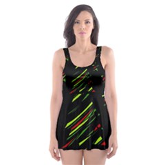 Abstract Christmas Tree Skater Dress Swimsuit by Valentinaart