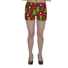 Twisted Christmas Trees Skinny Shorts by Valentinaart