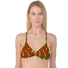 Twisted Christmas Trees Reversible Tri Bikini Top by Valentinaart