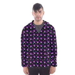 Purple Dots Pattern Hooded Wind Breaker (men) by Valentinaart