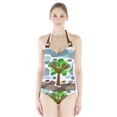 Tree Halter Swimsuit by Valentinaart