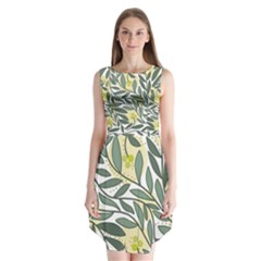 Green Floral Pattern Sleeveless Chiffon Dress   by Valentinaart