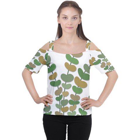 Green Decorative Plant Women s Cutout Shoulder Tee by Valentinaart