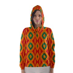 Rhombus And Other Shapes Pattern                                                                                                     Hooded Wind Breaker (women) by LalyLauraFLM