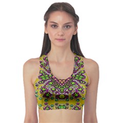 Fantasy Flower Peacock With Some Soul In Popart Sports Bra by pepitasart