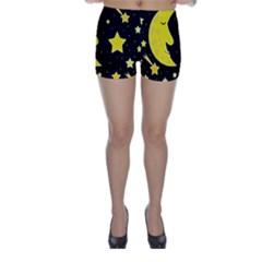 Sleeping Moon Skinny Shorts by Valentinaart