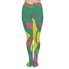 Green Abstract Decor Women s Tights by Valentinaart