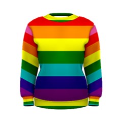 Colorful Stripes Lgbt Rainbow Flag Women s Sweatshirt by yoursparklingshop