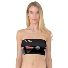Pink And Gray Abstraction Bandeau Top by Valentinaart
