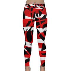 Red Chaos Yoga Leggings  by Valentinaart