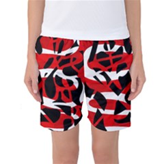Red Chaos Women s Basketball Shorts by Valentinaart