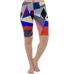 Geometrical Abstract Design Cropped Leggings  by Valentinaart