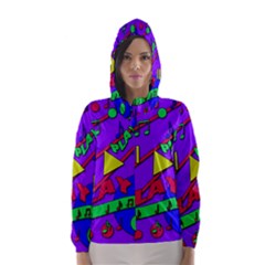 Music 2 Hooded Wind Breaker (women) by Valentinaart