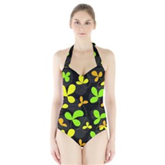 Floral Design Halter Swimsuit by Valentinaart