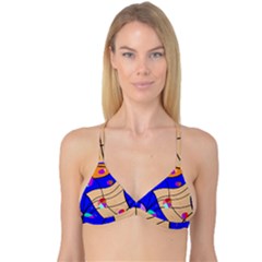 Decorative Abstract Art Reversible Tri Bikini Top by Valentinaart