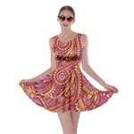 Pink Yellow Hippie Flower Pattern Zz0106 Skater Dress