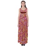 Pink Yellow Hippie Flower Pattern Zz0106 Empire Waist Maxi Dress