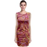 Pink Yellow Hippie Flower Pattern Zz0106 Classic Sleeveless Midi Dress