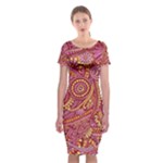 Pink Yellow Hippie Flower Pattern Zz0106 Classic Short Sleeve Midi Dress