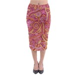 Pink Yellow Hippie Flower Pattern Zz0106 Midi Pencil Skirt