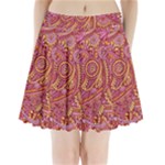 Pink Yellow Hippie Flower Pattern Zz0106 Pleated Mini Skirt
