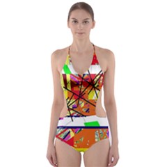 Colorful Abstraction By Moma Cut-out One Piece Swimsuit by Valentinaart