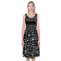 Simple Gray Midi Sleeveless Dress by Valentinaart