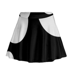 Black And White Moonlight Mini Flare Skirt by Valentinaart