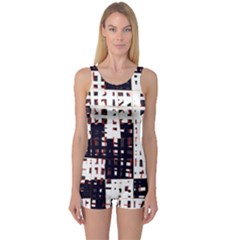 Abstract City Landscape One Piece Boyleg Swimsuit by Valentinaart