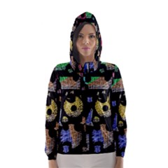 Colorful Puzzle Hooded Wind Breaker (women) by Valentinaart