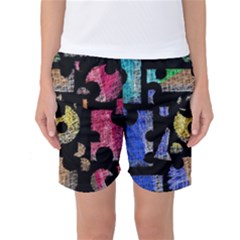 Colorful Puzzle Women s Basketball Shorts by Valentinaart