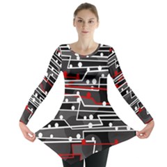 Stay In Line Long Sleeve Tunic  by Valentinaart