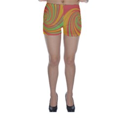 Green And Orange Twist Skinny Shorts by Valentinaart