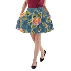 Floral Fantsy Pattern A-line Pocket Skirt by DanaeStudio