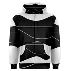 Black And White Men s Zipper Hoodie by Valentinaart