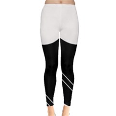 White And Black Abstraction Leggings  by Valentinaart